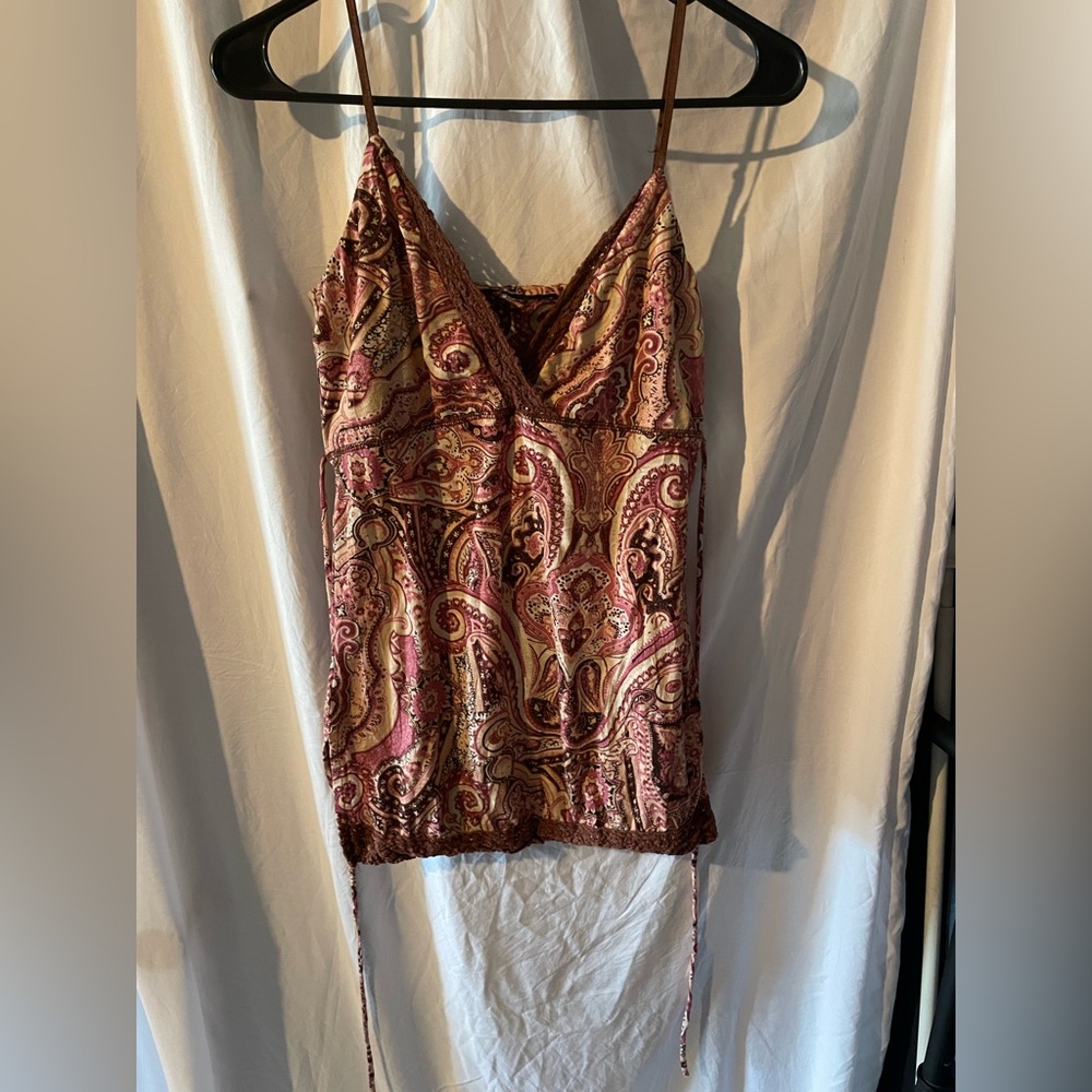 Paisley Print Spaghetti Strap Top